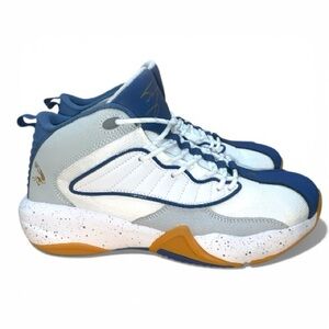 Men's Shaq Speed Demon Mid Basketball Sneakers White/Gray/Blue Size 9